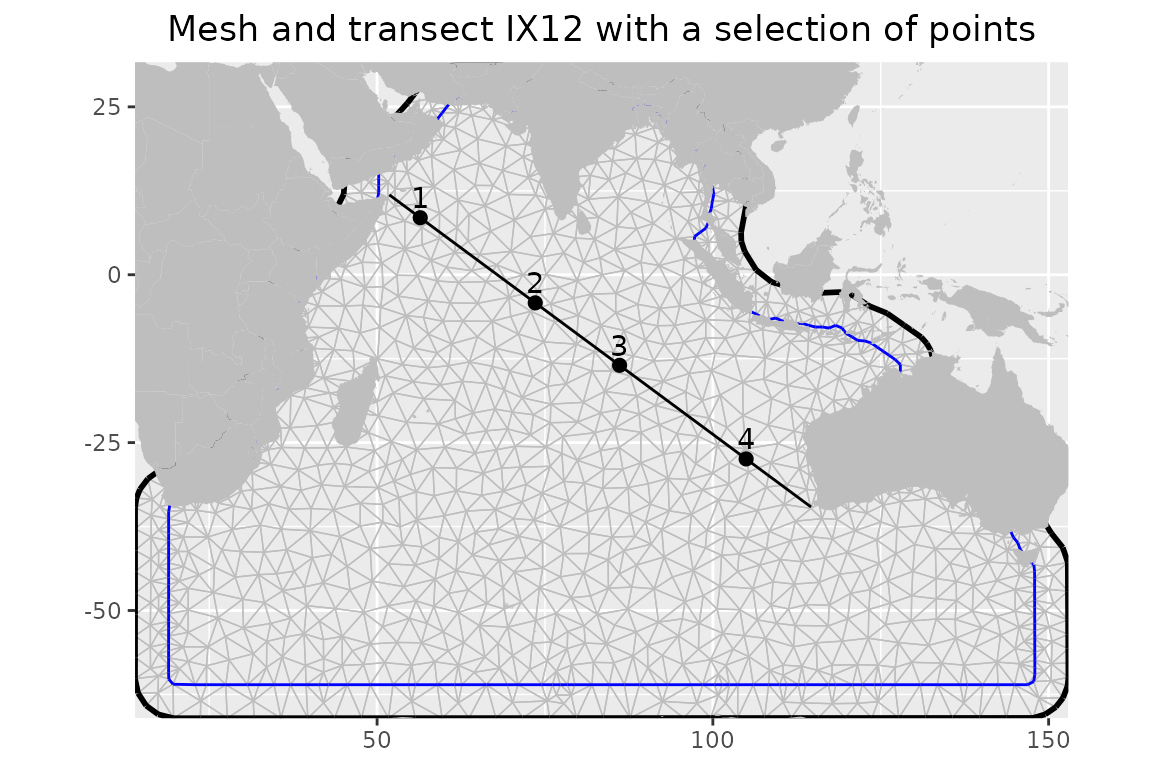 Transect IX12 on a map